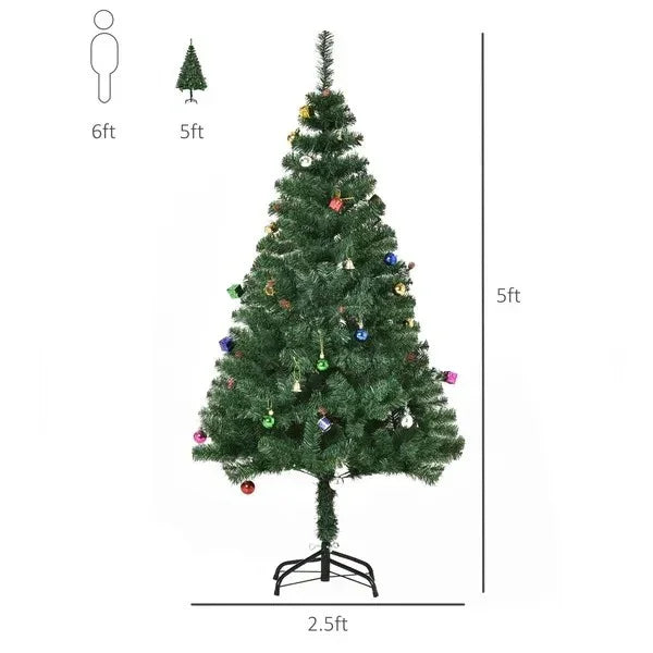 Sapin de Noël artificiel vert de 1,5 m pour fêtes de Noël avec décorationEX-STOCK Canada
