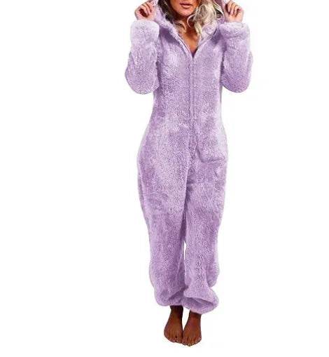 Women Polar Bear Winter hooded pajamas Jumpsuit Lounge wear Sleep wear - EX-STOCK Canada