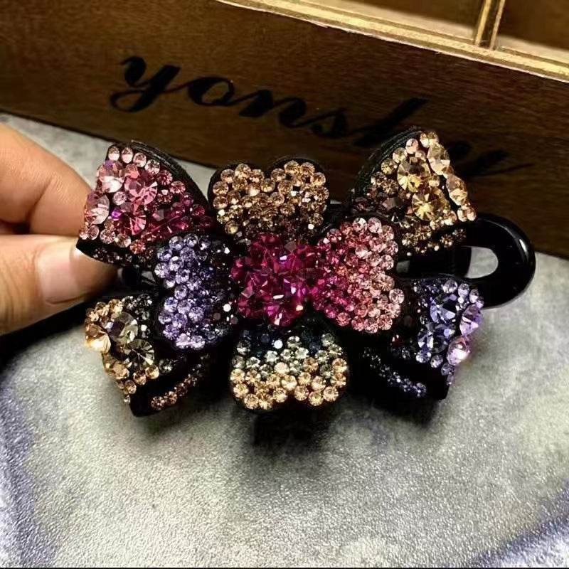 Elegant Rhinestone Barrette Flower Hair Clip - EX-STOCK Canada