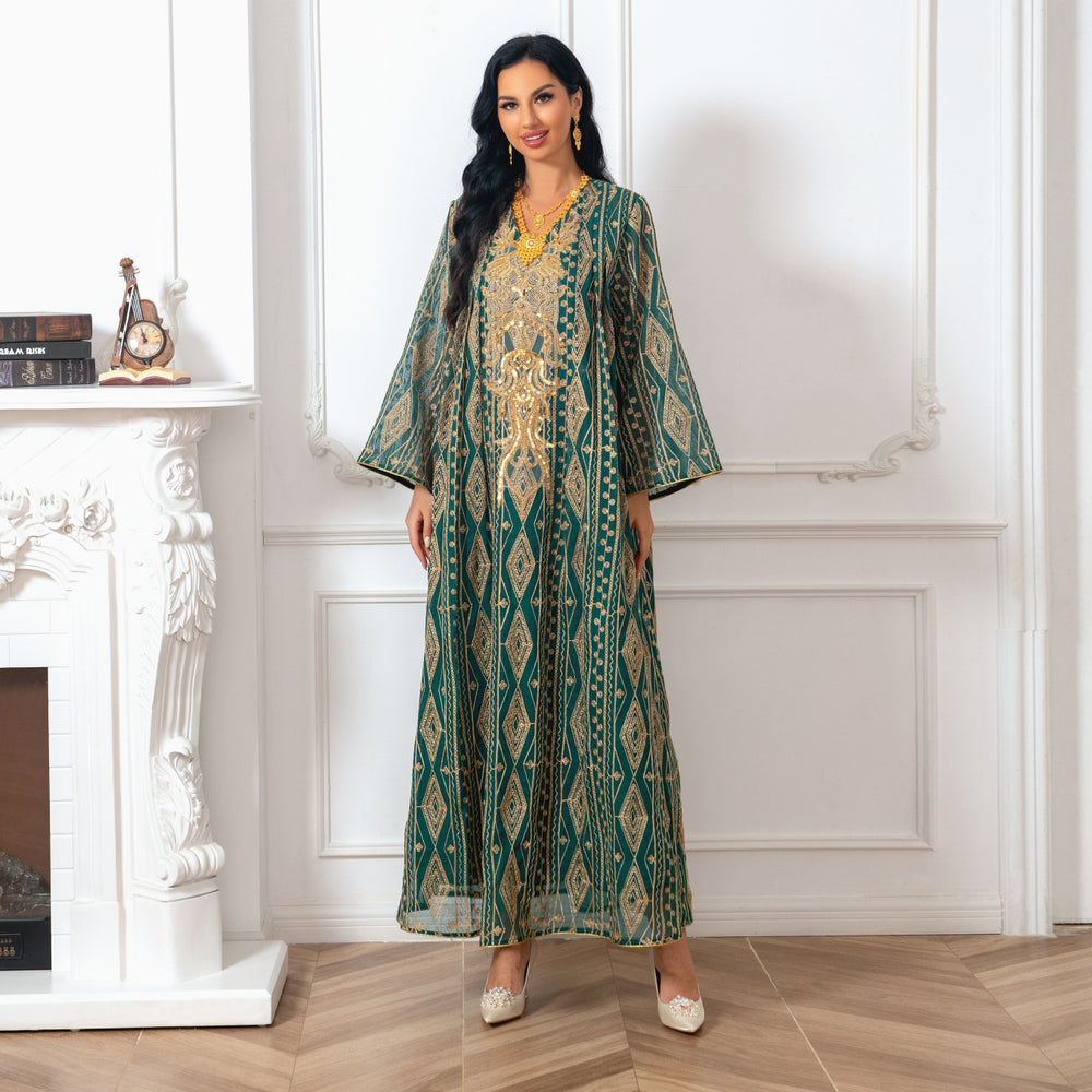 Muslim Saudi Dubai Evening Gown Embroidered Robe - EX-STOCK Canada