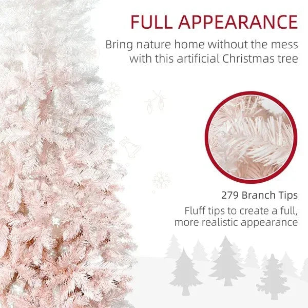 5ft Pencil Artificial Christmas Tree With Pine Realistic Branches, Auto Open, And White EX-STOCK Canada