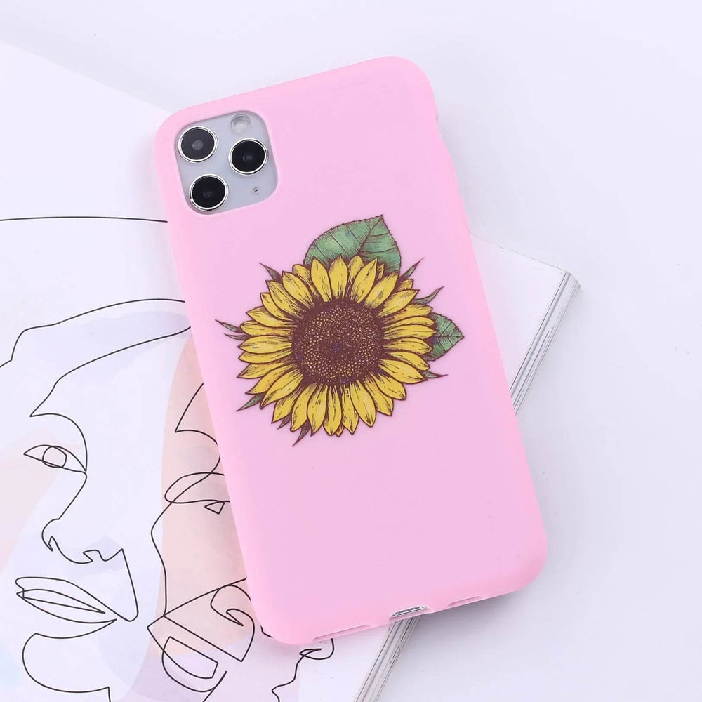 Floral Printed Liquid Silicone mobile phone case Unisex - EX-STOCK Canada