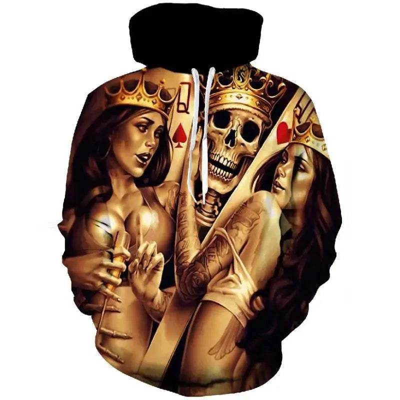 Casual Street fashion Gothic Printed Hoodie Pullover Sweatshirt For Men - EX-STOCK Canada
