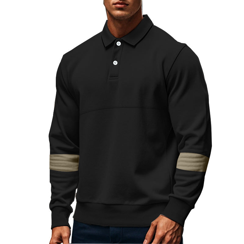 Fashion Long-sleeved Lapel Polo Shirt With Button Men's Loose Casual Sports Top Fall Spring Clothing EX-STOCK Canada