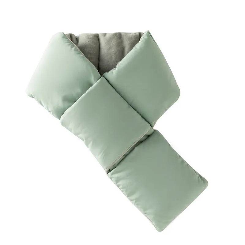 Warm Cross-design Pocket Scarf For Women Winter Outdoor Sports Skiing Cold-proof Down Cotton Plus Velvet Short Scarf - EX-STOCK Canada