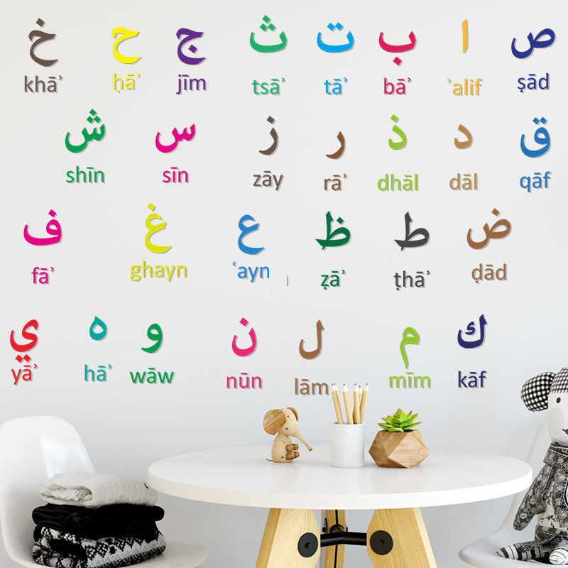 Color Arabic Digital Kindergarten Children's Room Home Wall Decorative Wall Sticker EX-STOCK Canada