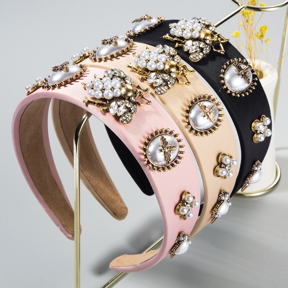 Fashion Inlaid Rhinestone pearl Headband dress headpiece
