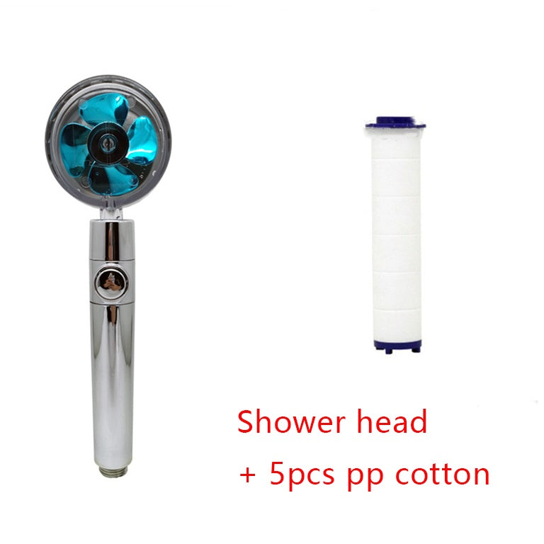 Shower Head Water Saving Flow 360 Degrees Rotating With Small Fan ABS Rain High Pressure Spray Nozzle Bathroom Accessories EX-STOCK Canada