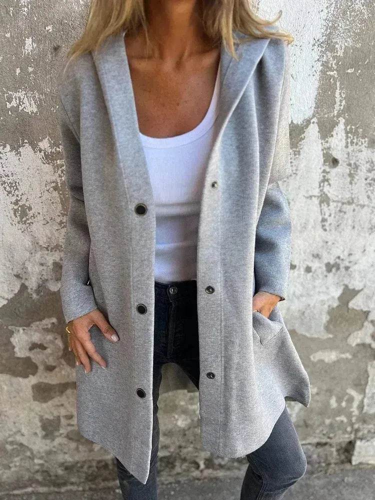 Fall Casual Single Breasted Hooded Cashmere Cardigan Jacket for women - EX-STOCK Canada