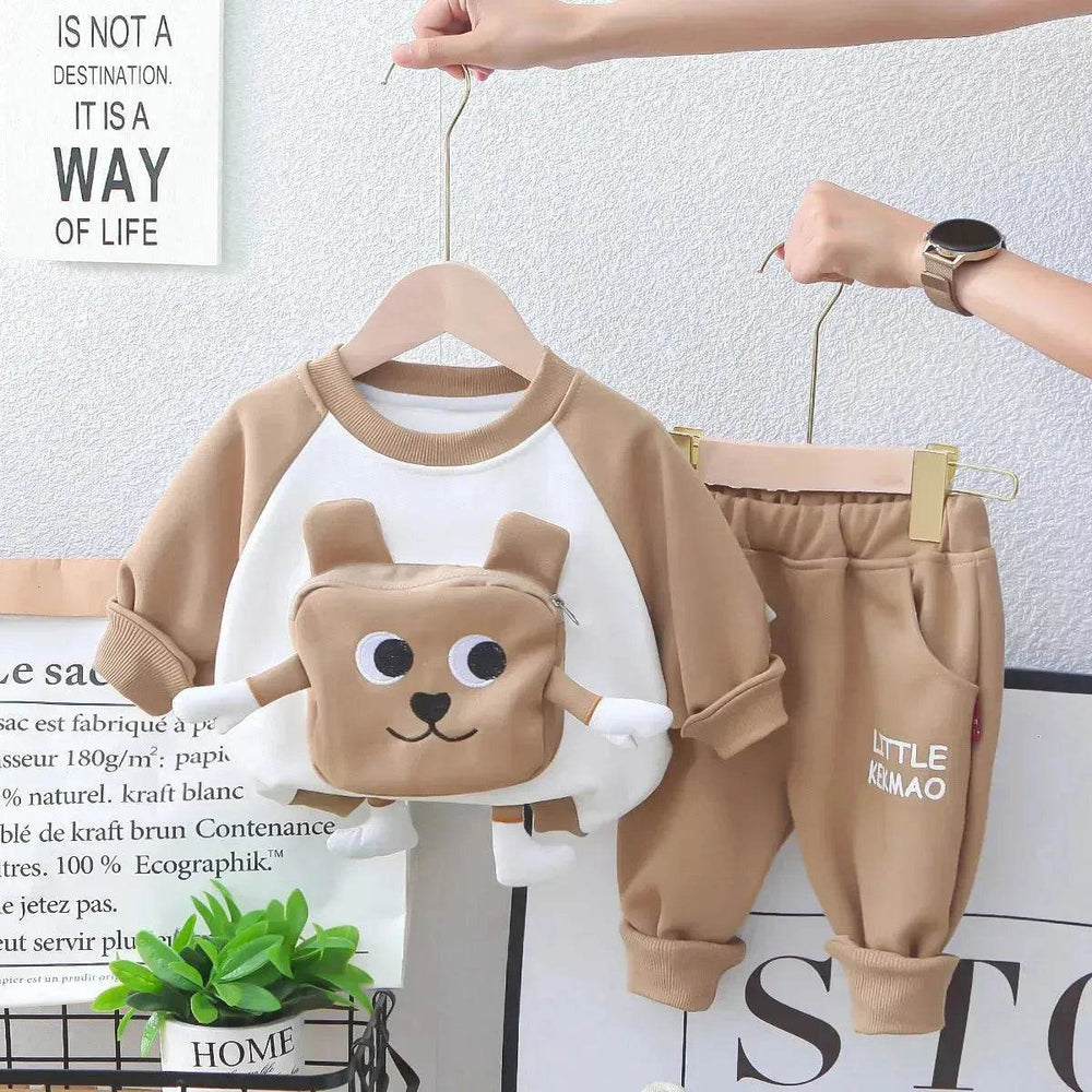 Neutral Cartoon Autumn Clothes Suit Western Style Neutral two piece for kids - EX-STOCK Canada