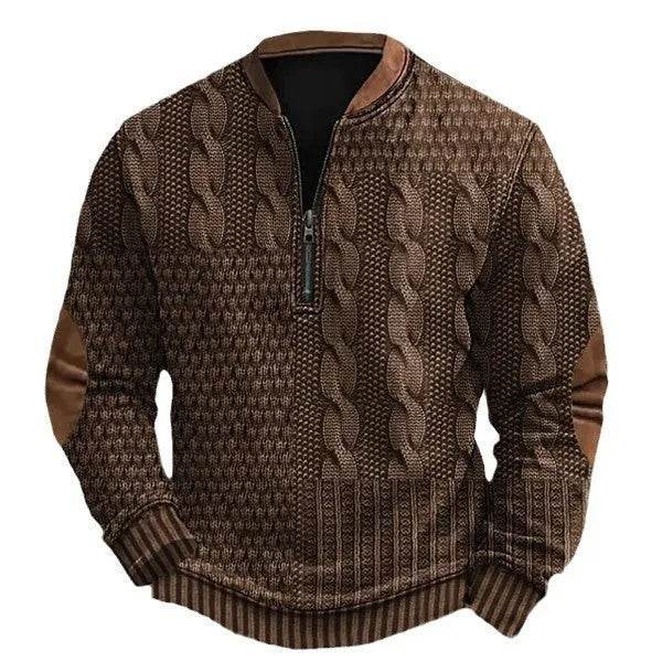 Printed Men's 3D Half Placket Zipper Sweatshirt Pullover - EX-STOCK Canada