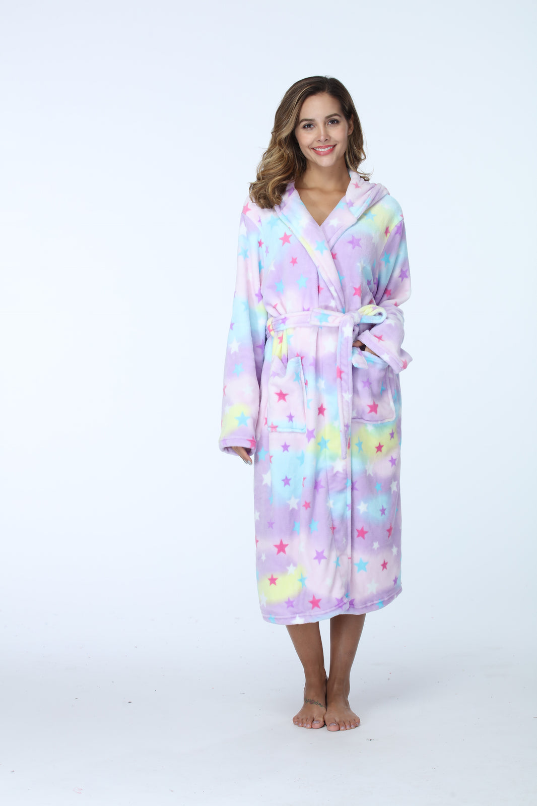 RONGTAI Womens Long Robes Plush Fleece Nightgown Thick Hooded Bathrobe With Pockets Fluffy Sleepwear For Men EX-STOCK Canada