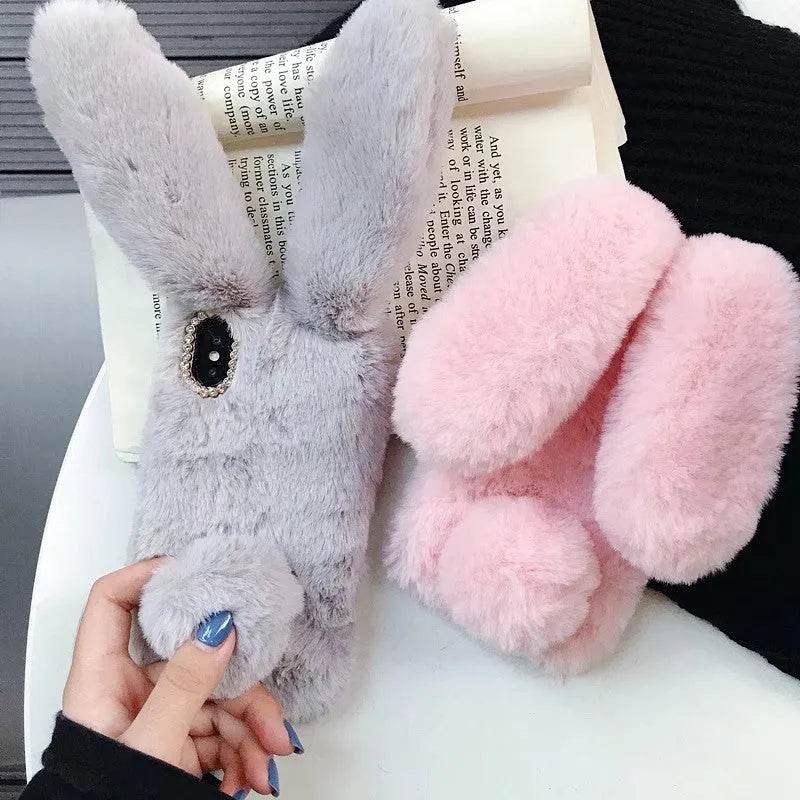 Cute Creative Rabbit Plush warm phone case women - EX-STOCK Canada