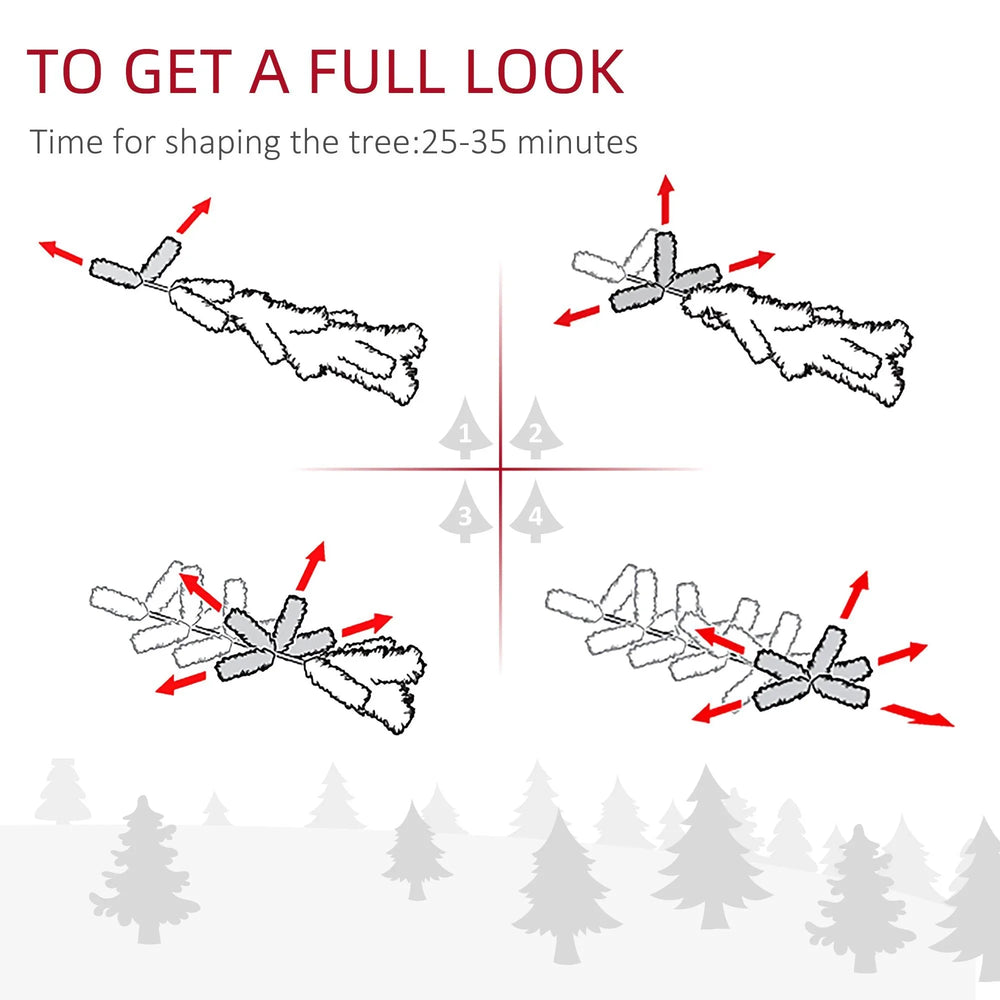 9 Feet Prelit Artificial Snow Flocked Pencil Christmas Tree, Slim Xmas Tree With Warm White LED Light, Holiday Home Xmas Decoration, Green EX-STOCK Canada