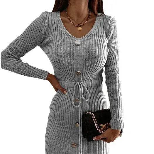 Autumn Winter Cashmere Slim fit Knitted Mini Sweater Dress - EX-STOCK Canada