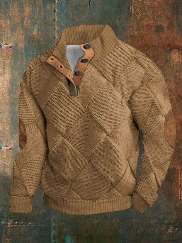 Half button Sweatshirt Men's Winter 3d Digital Printing Pullover Crew neck - EX-STOCK Canada