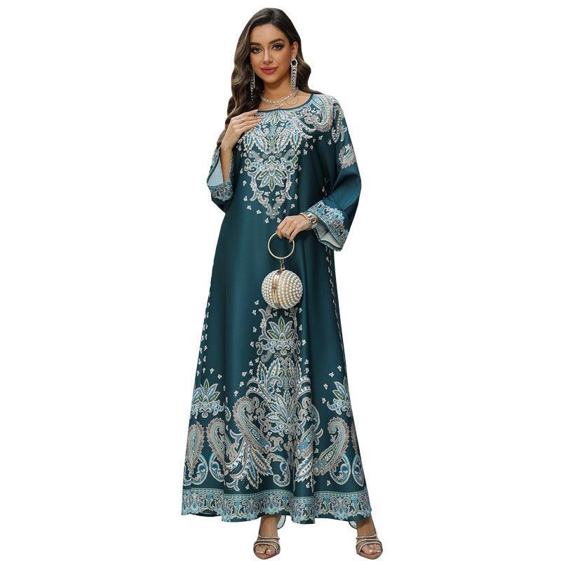 Muslim Robe Printed Dubai Women's Clothing Dress - EX-STOCK Canada
