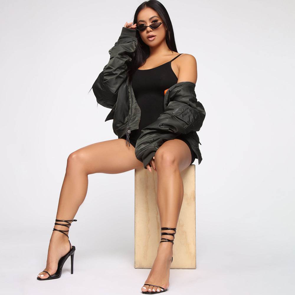 Women's One piece Athleisure wear Sleeveless Suspender Workout Yoga Short Jumpsuit - EX-STOCK Canada