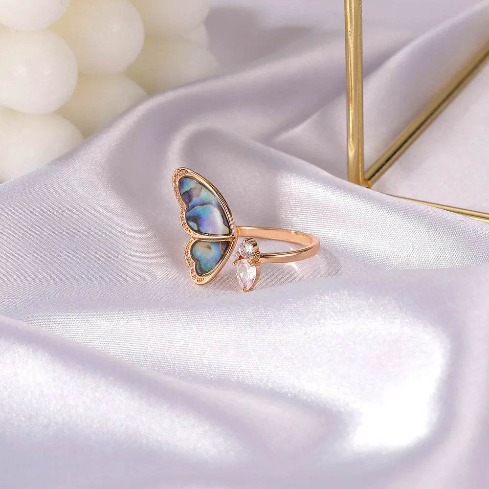 Ladies Fashion Seashell Wing Zircon Jewelry Ring for women - EX-STOCK Canada