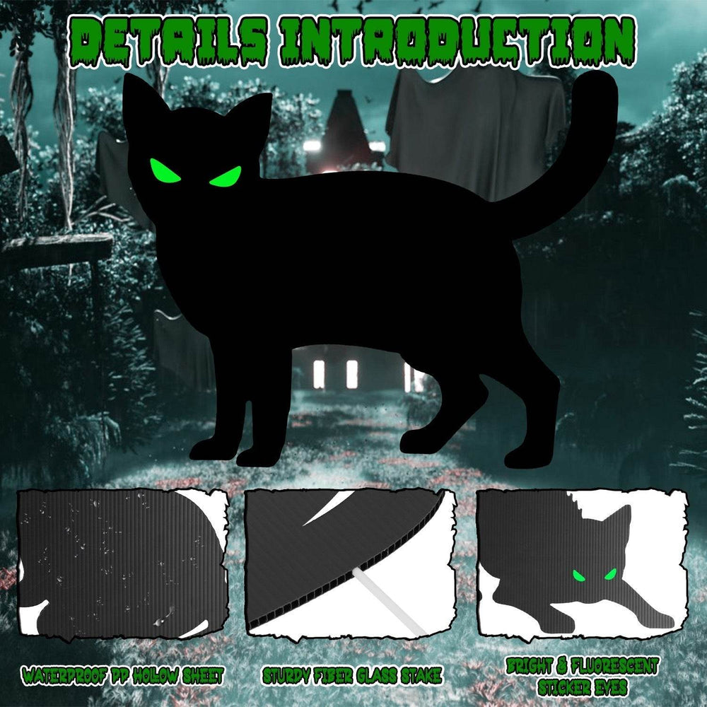 6Pcs Skull Or 6Pcs Tomb Or 5Pcs Black Cat Halloween Yard Sign Decorations Glow In The Dark For Haunted House Garden Yard And Scary Theme Party - EX-STOCK Canada