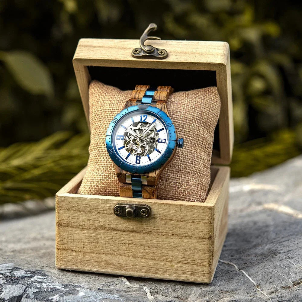 Wooden Automatic Mechanical Watches Men Luxury EX-STOCK Canada