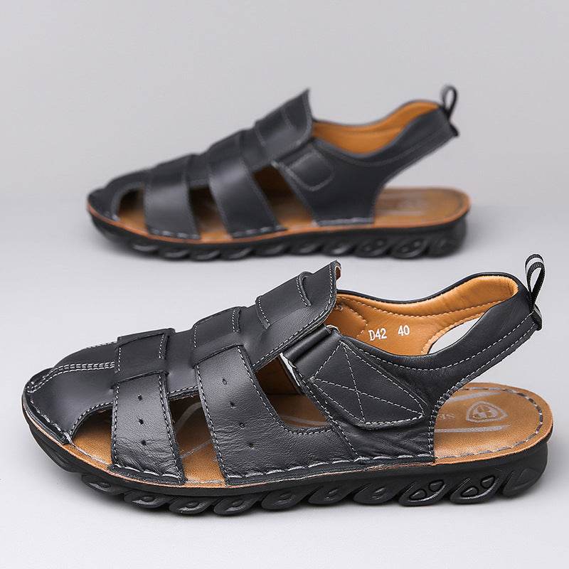 Men's Leather Sandals Soft Bottom Non-slip EX-STOCK CANADA