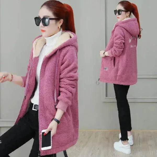 Women’s Faux Fur Coat and Jacket – Warm Autumn Winter Cardigan Wool Coat for Women - EX-STOCK Canada