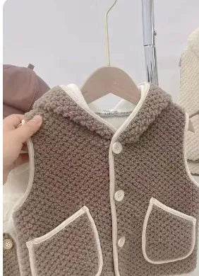 Lambswool Hooded Vest Fashionable Vest Waistcoat Outerwear - EX-STOCK Canada