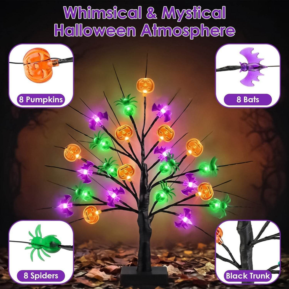 2Pack 1.97FT Lighted Halloween Trees Halloween Indoor Decorations Black Halloween Tree Lights With Timer Adjustable Twigs For Tabletop Party - EX-STOCK Canada