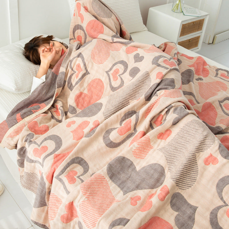 Cotton Four-layer Gauze Towel Blanket Air Conditioning Blanket Thin Duvet EX-STOCK Canada
