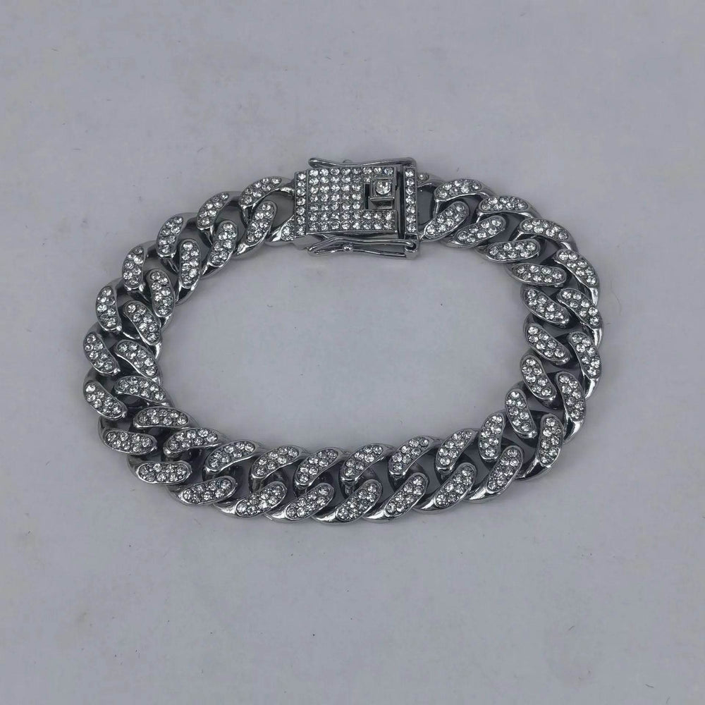 Alloy Line Cuban Link Chain Diamond Bracelet - EX-STOCK Canada