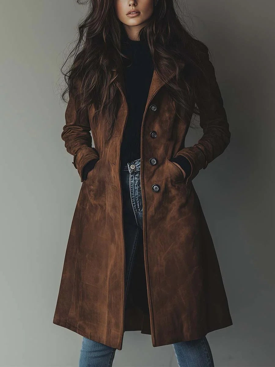 Womens Western Style Long Trench Coat For Fall And Winter EX-STOCK Canada