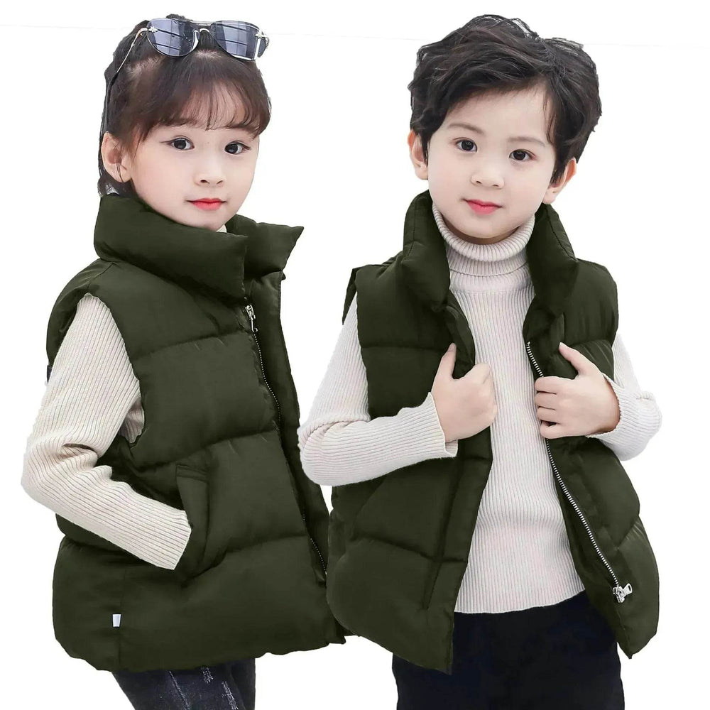 Down Cotton Vest Autumn And Winter Waistcoat Winter Clothing Children Sleeveless Puffer jacket - EX-STOCK Canada