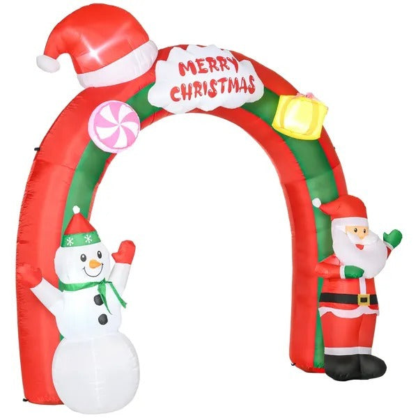 9ft Christmas Inflatable Archway With Santa Claus And Snowman For Outdoor, Blow Up Decoration With LED Lights EX-STOCK Canada