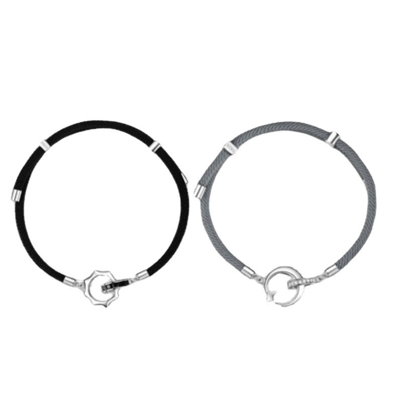 Bracelet Couple Soleil Lune Gravure Niche - EX-STOCK Canada