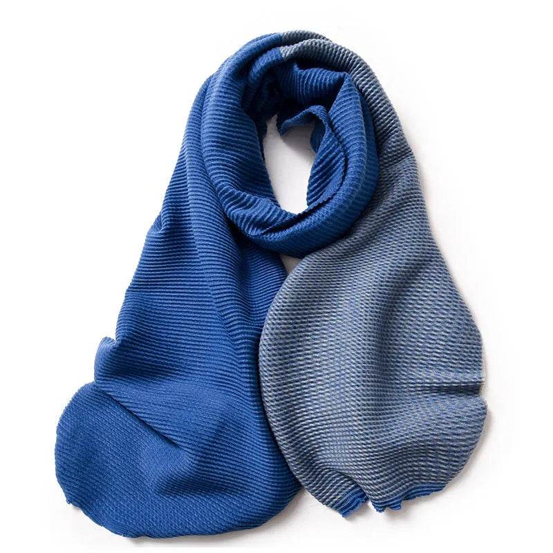 Gradient Mixed-color Scarf Winter Double-sided Wrinkled Imitation Cashmere Scarf Popular Versatile And Elegant Shawl For Women - EX-STOCK Canada