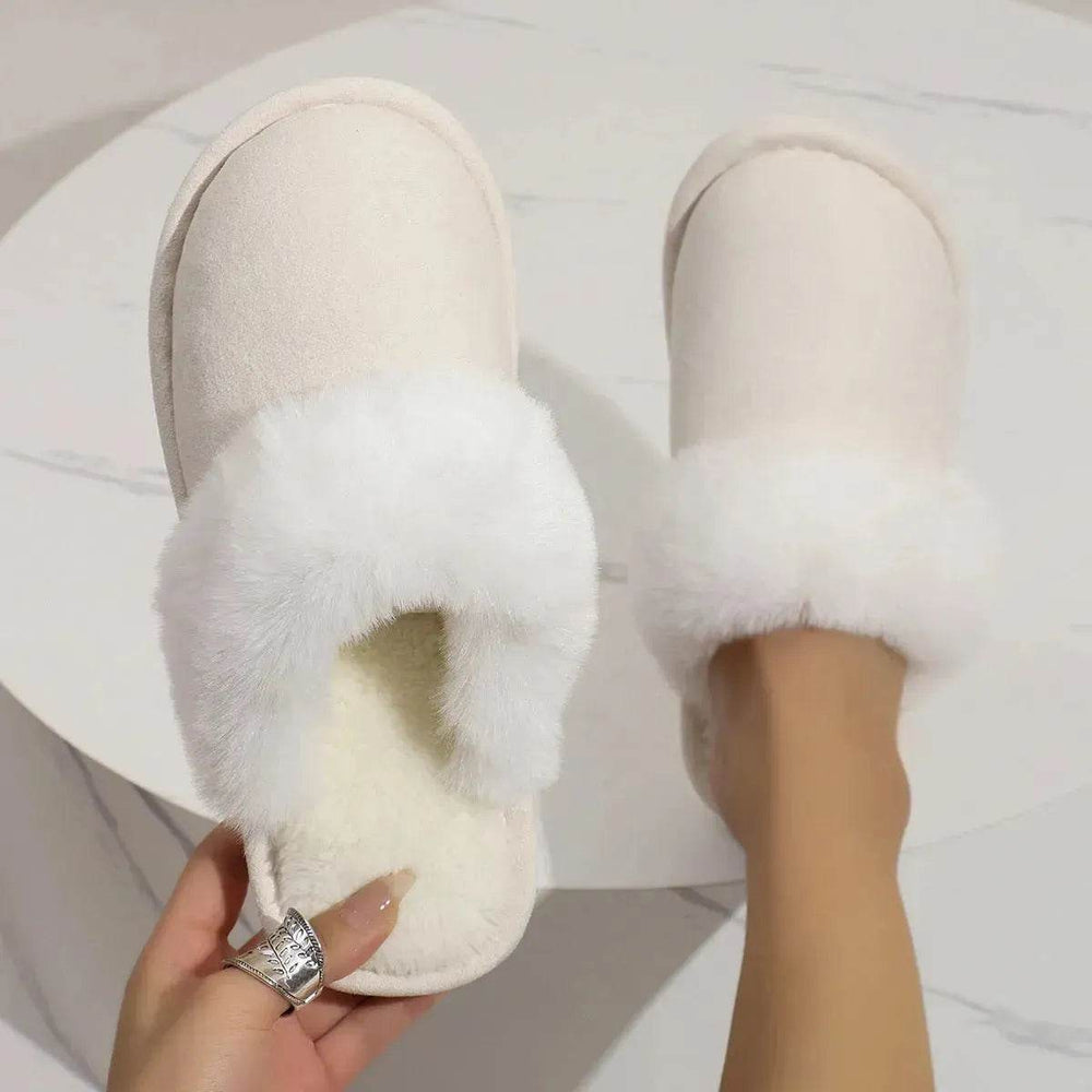 Winter Warm Plush Slippers Home Indoor Non-slip Bedroom Floor Soft Fuzzy Slipper For Couple Fashion Solid House Shoes - EX-STOCK Canada