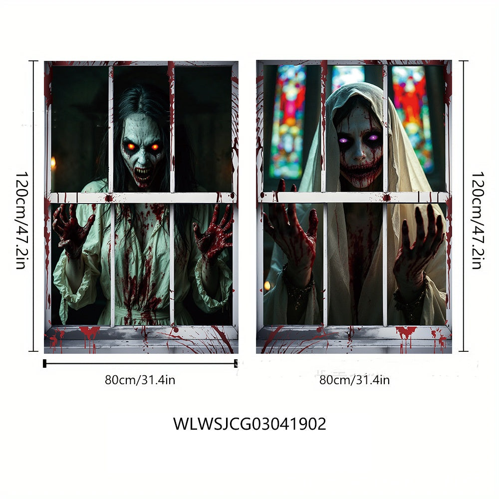 Halloween horror window cover decoration – product view 4