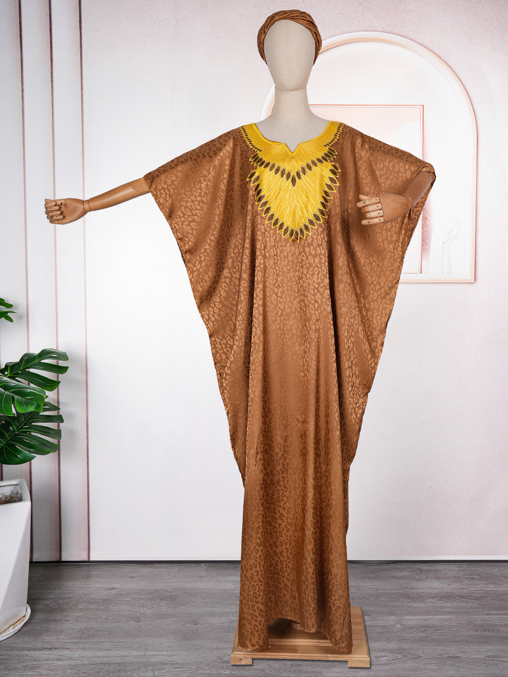 African Ethnic Style Large Swing Dress Robe Middle East AliExpress Muslim Women's Wear V-neck Plus Size - EX-STOCK Canada