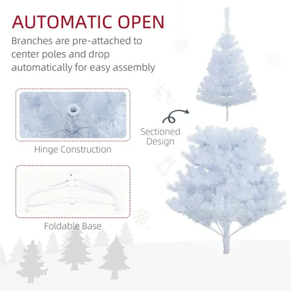 5ft White Christmas Tree Artificial Christmas Tree With 536 Branch Tips And Metal Stand EX-STOCK Canada