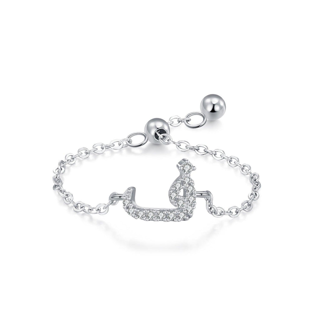 S925 Sterling Silver Niche Style Arabic Letters Pull-out Chain All-match Stackable EX-STOCK Canada