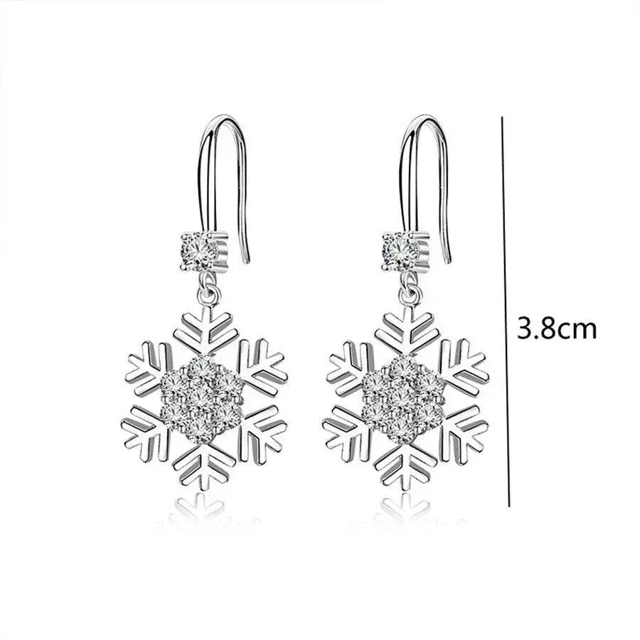 Temperament Snowflake Earrings With Rhinestones Fashion Personalized Christmas Earrings For Women Jewelry - EX-STOCK Canada
