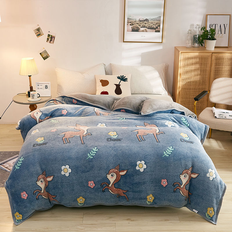 Plush Thick Snowflake Duvet Cover Single Piece Flannel EX-STOCK Canada