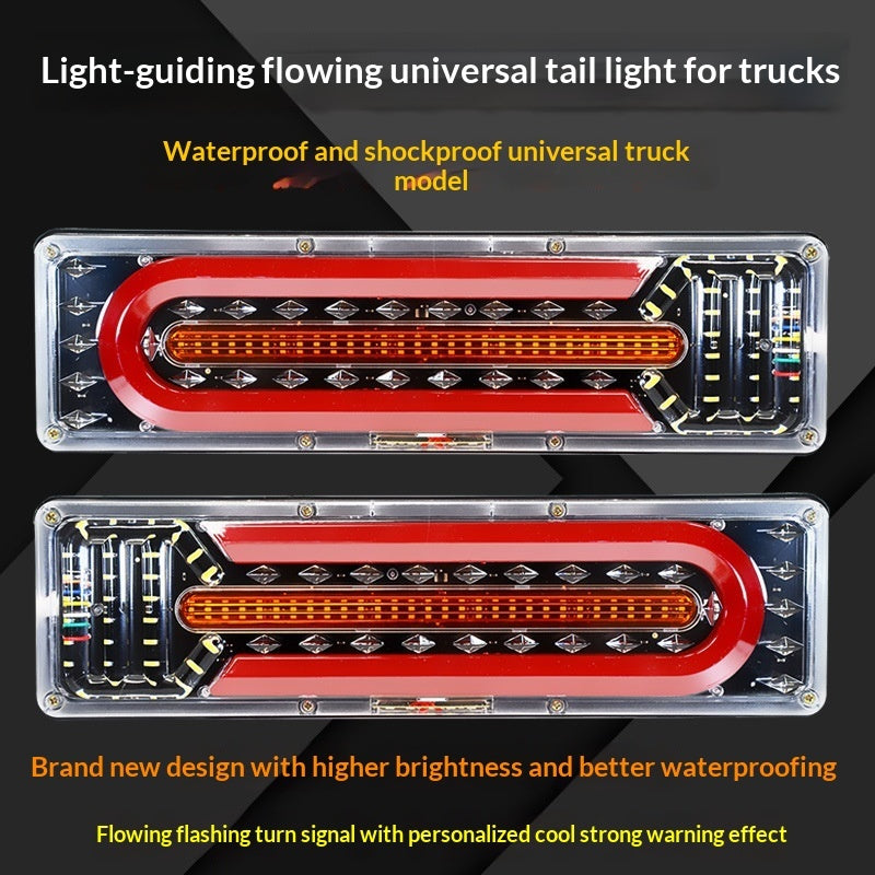24V universal truck rear light assembly multicolor LED tail light pair for trucks