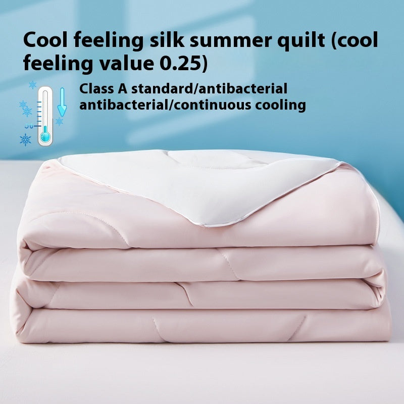 Pure Color Cool Silk Summer Blanket Airable Cover Single Double Summer Ice Cream Ice Silk Summer Quilt Machine Washable Thin Duvet EX-STOCK Canada