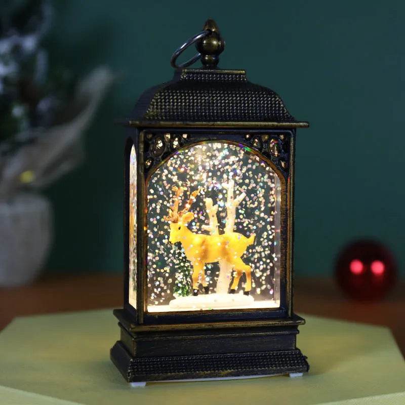 Christmas Decoration Luminous Water Injection Flat Storm Lantern Desktop Decoration - EX-STOCK Canada