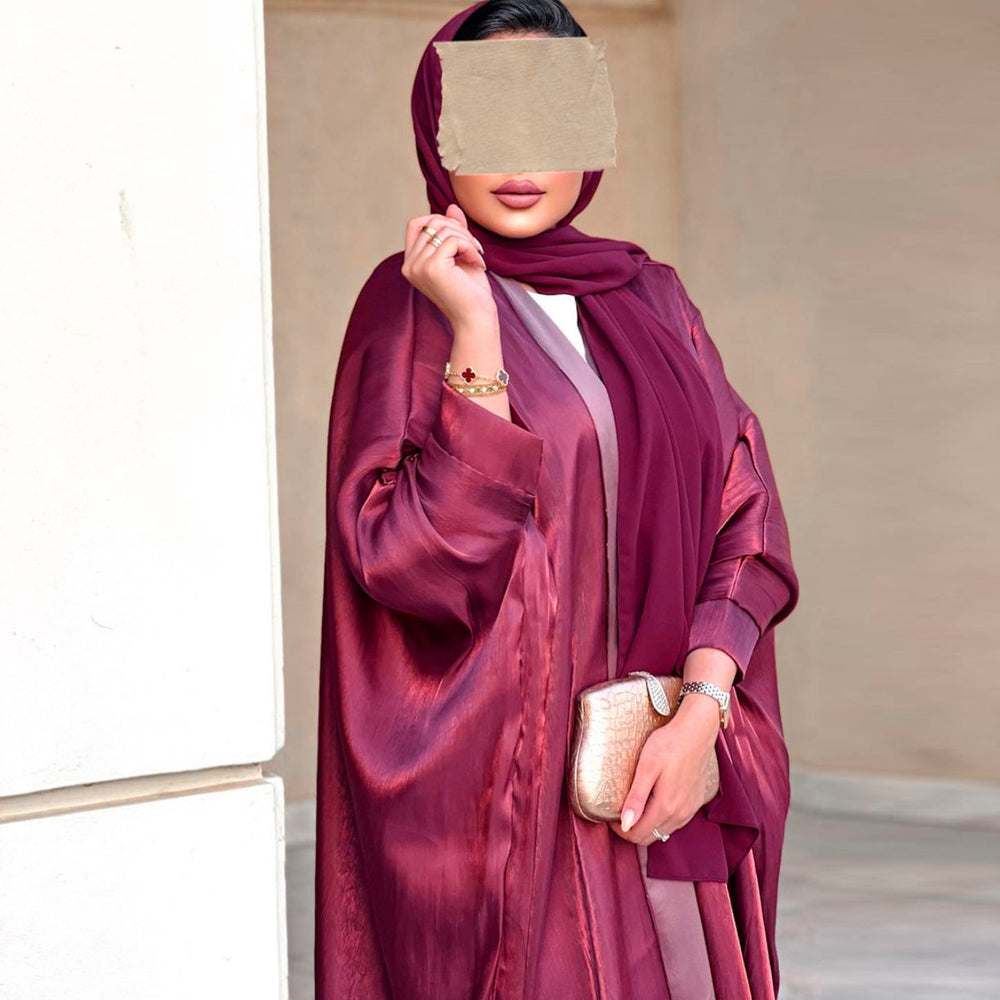 Muslim Bright Silk Satin Batwing Sleeve Robe - EX-STOCK Canada