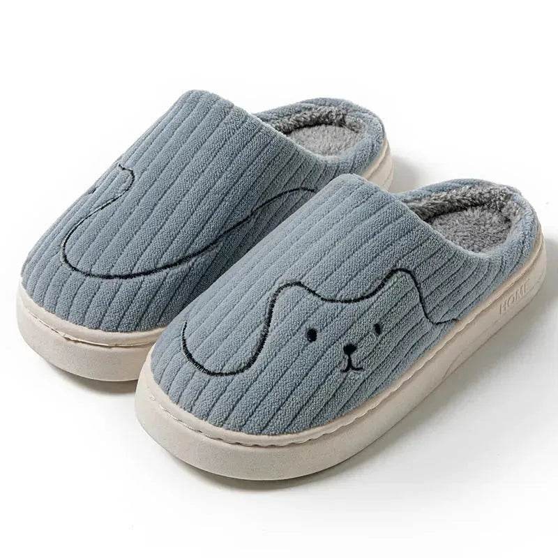 Striped Cat Slippers Indoor Couple Non-slip Floor Bedroom Slipper Winter Warm Plush House Shoes Women Men - EX-STOCK Canada