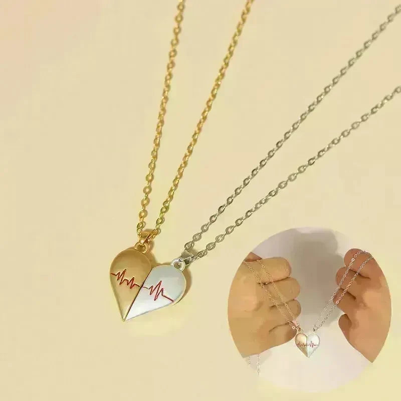 Heartbeat Magnetic Heart Necklace Love Couple Jewelry - EX-STOCK CANADA