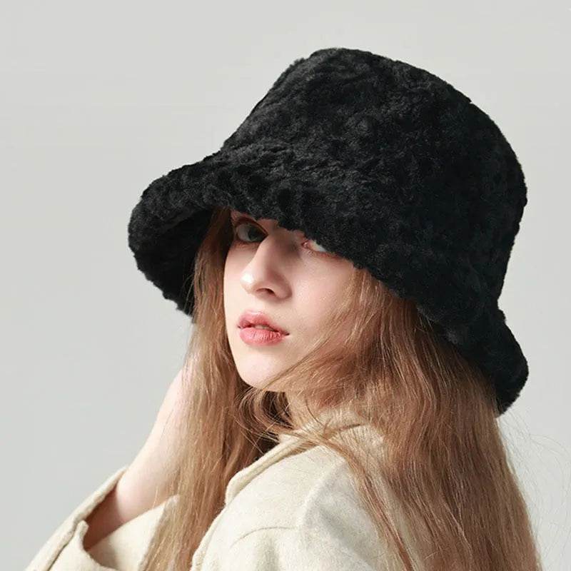 Lambswool Fisherman Sherpa Fleece Hat Winter Warm Fashionable Solid Color Hats For Women - EX-STOCK Canada